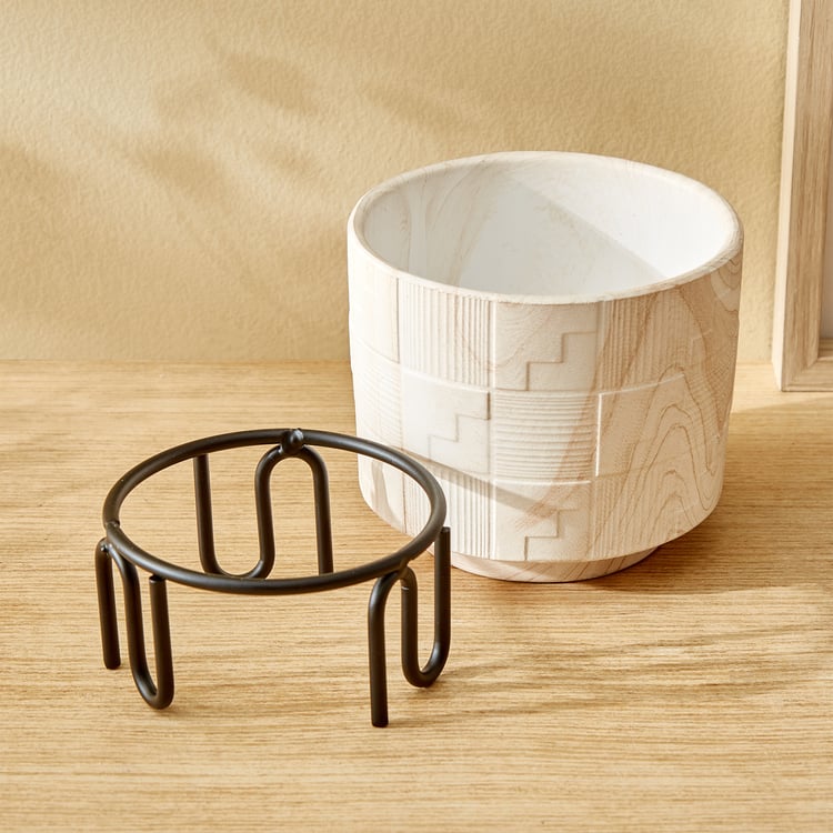 Gloria Earthy Terracotta Floor Planter with Stand