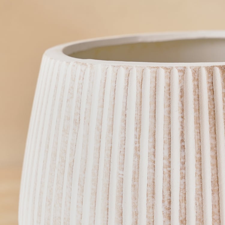 Gloria Earthy Terracotta Ribbed Floor Planter