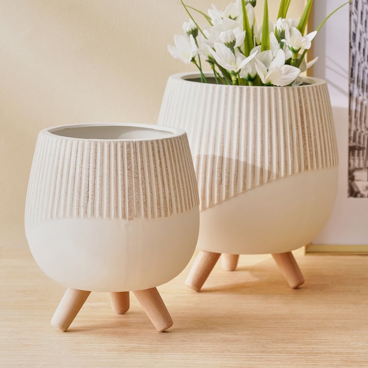 Gloria Earthy Terracotta Floor Planter with Stand