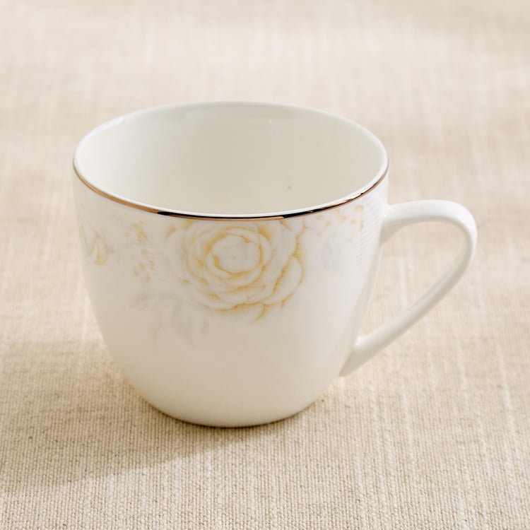 Altius Amaryllis Bone China Floral Print Cup and Saucer - 200ml