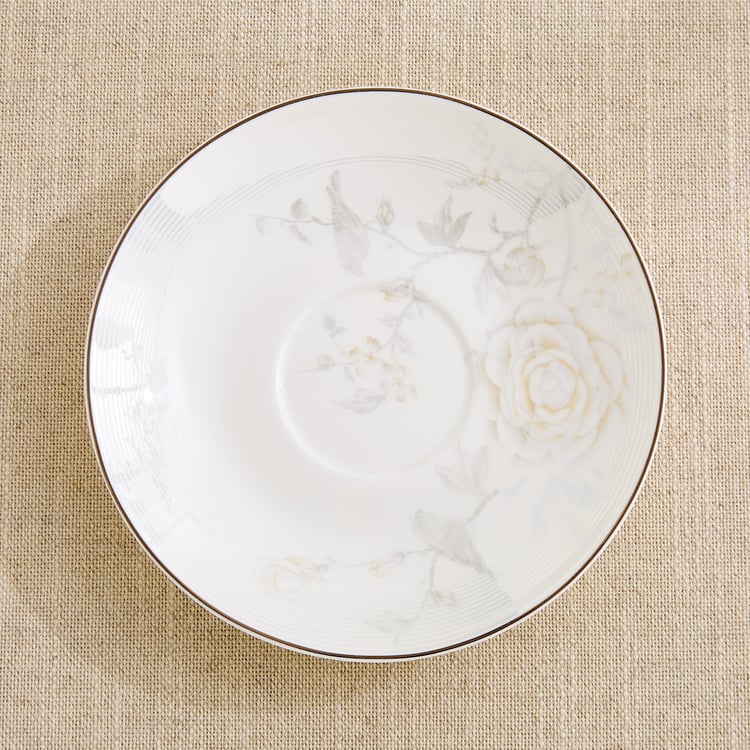 Altius Amaryllis Bone China Floral Print Cup and Saucer - 200ml