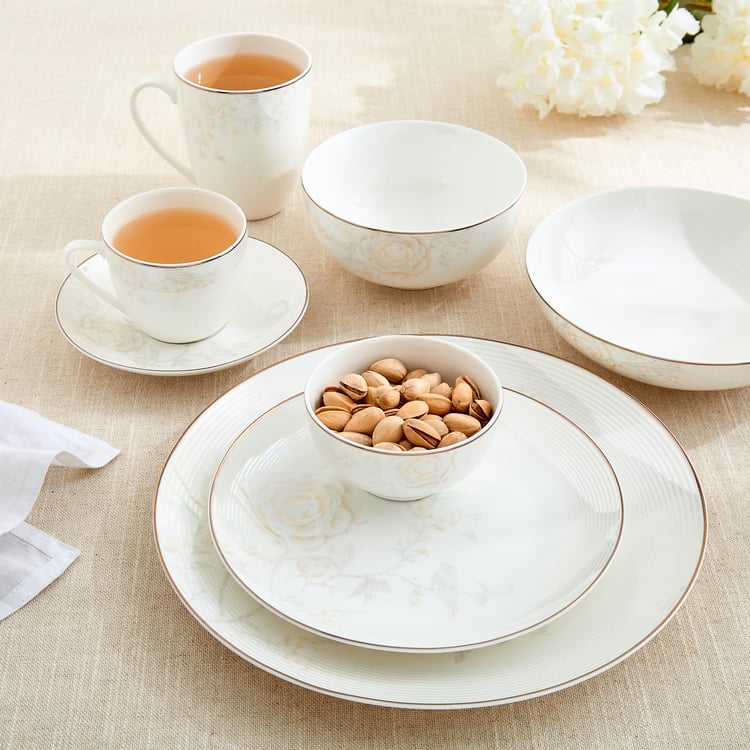 Altius Amaryllis Bone China Floral Print Cereal Bowl - 550ml