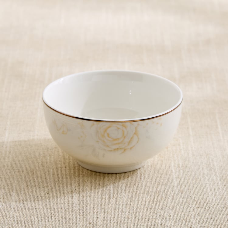 Altius Amaryllis Bone China Floral Print Katori - 185ml