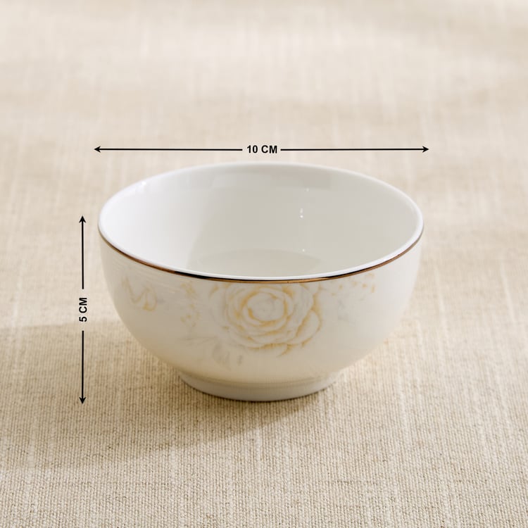Altius Amaryllis Bone China Floral Print Katori - 185ml