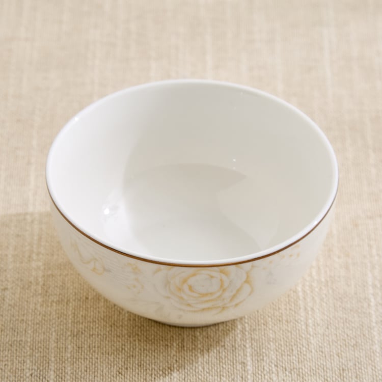 Altius Amaryllis Bone China Floral Print Katori - 185ml