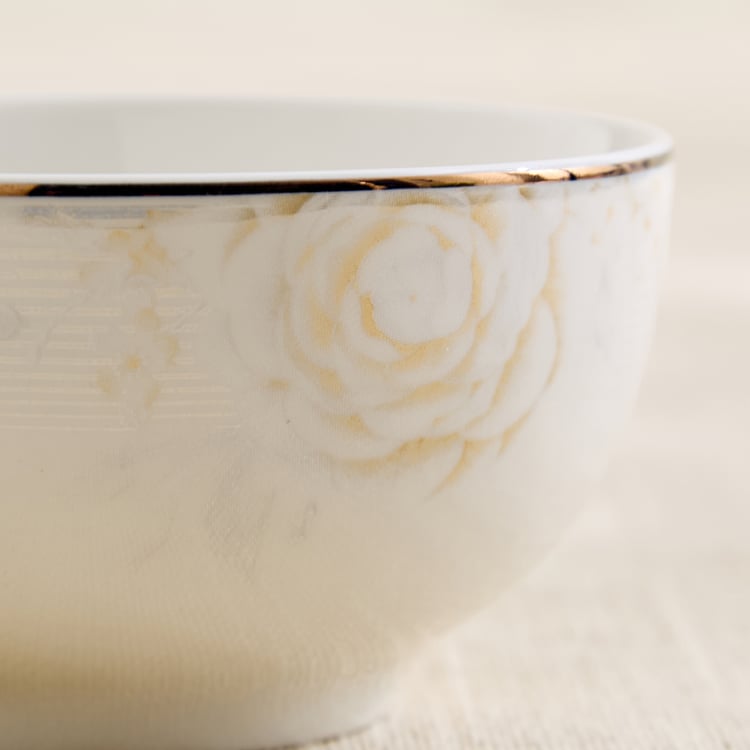 Altius Amaryllis Bone China Floral Print Katori - 185ml