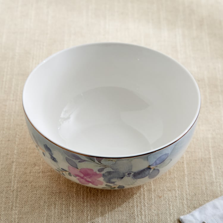 Altius Periwinkle Bone China Floral Print Cereal Bowl - 550ml
