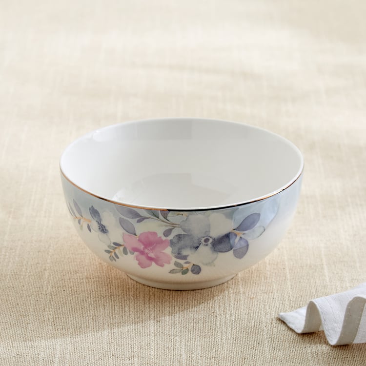 Altius Periwinkle Bone China Floral Print Cereal Bowl - 550ml
