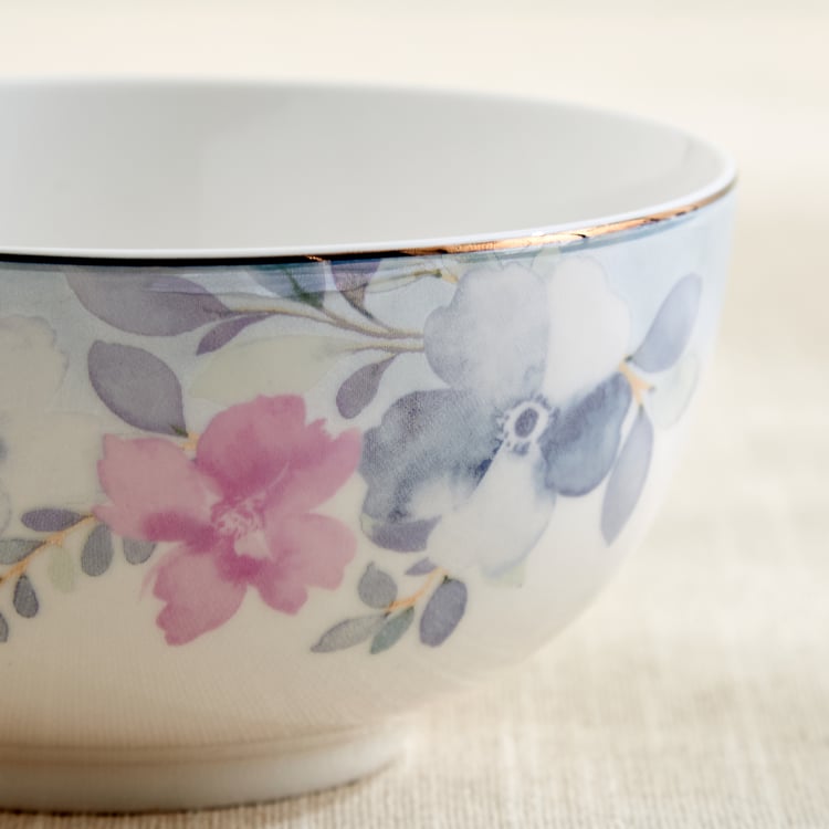 Altius Periwinkle Bone China Floral Print Cereal Bowl - 550ml