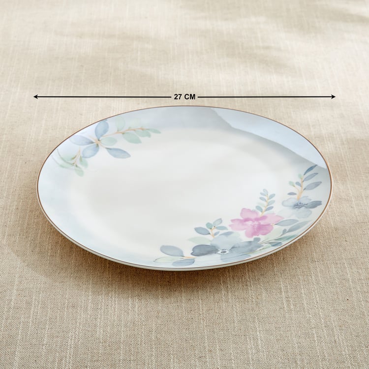 Buy Altius Periwinkle Bone China Floral Print Dinner Plate - 27cm from ...