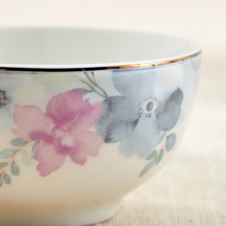 Altius Periwinkle Bone China Printed Katori - 185ml