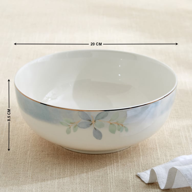 Altius Periwinkle Bone China Floral Print Serving Bowl - 1.5L
