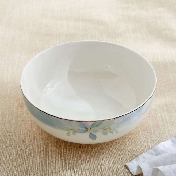 Altius Periwinkle Bone China Floral Print Serving Bowl - 1.5L