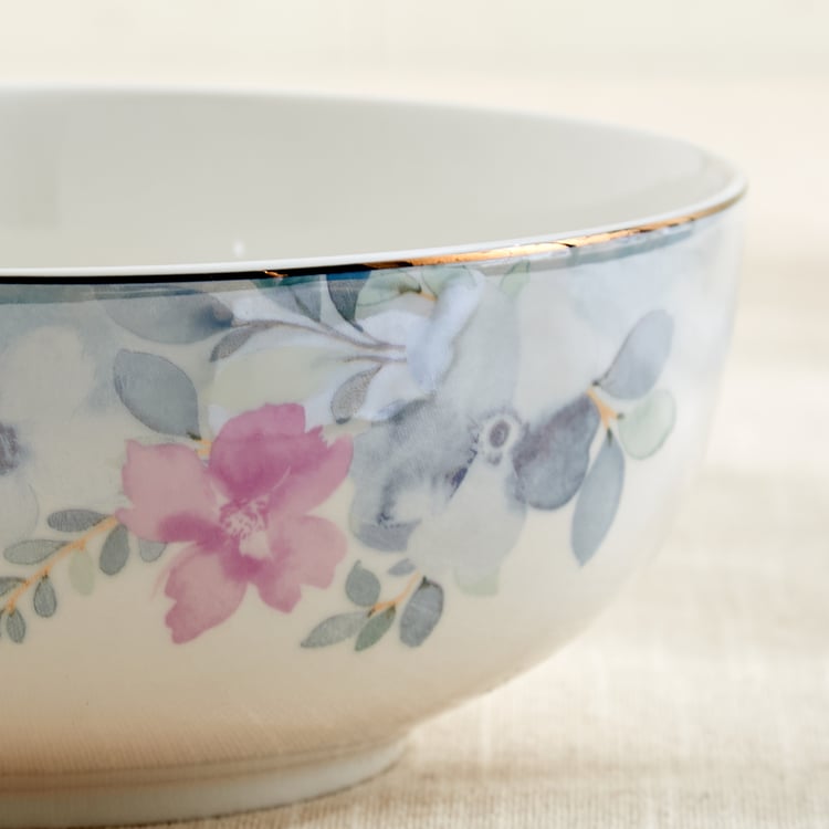 Altius Periwinkle Bone China Floral Print Serving Bowl - 1.5L