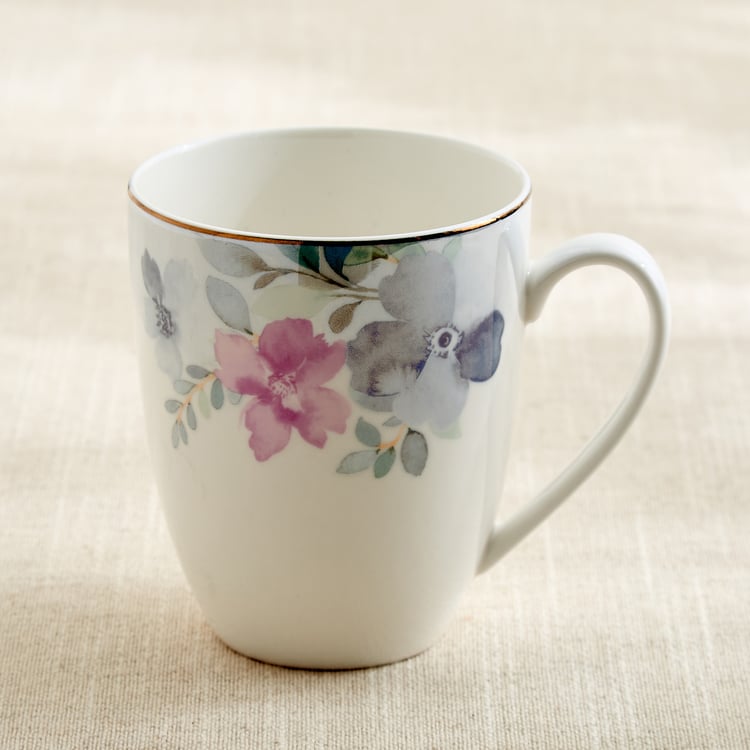 Altius Periwinkle Bone China Floral Print Coffee Mug - 350ml