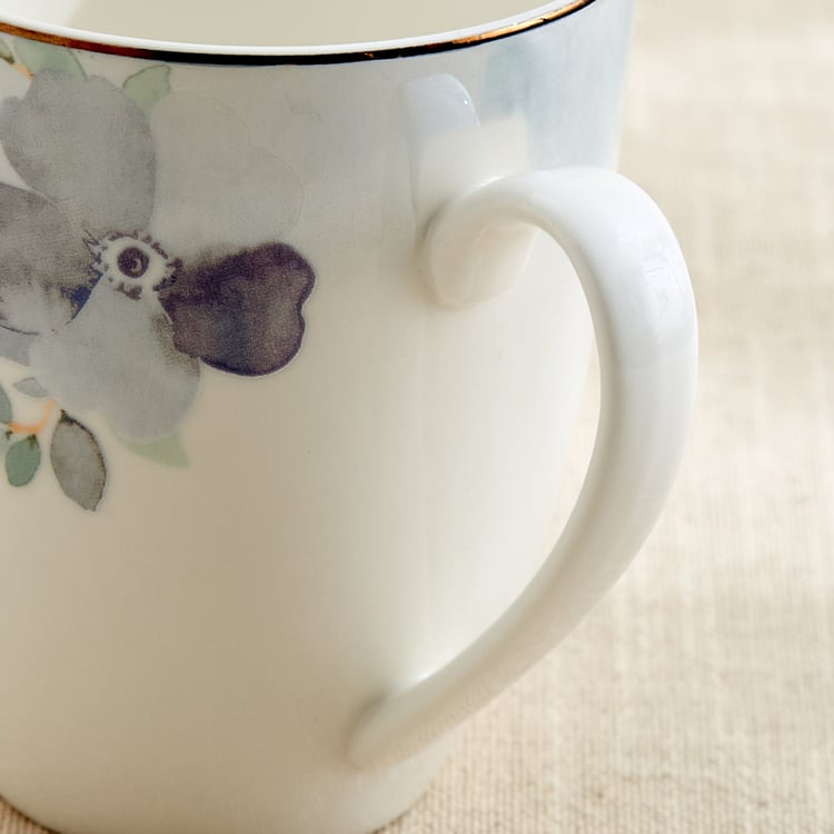 Altius Periwinkle Bone China Floral Print Coffee Mug - 350ml
