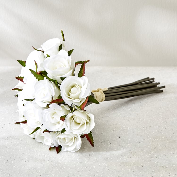 Botanical Bunch Set of 15 Artificial Rose Bouquet - 25cm