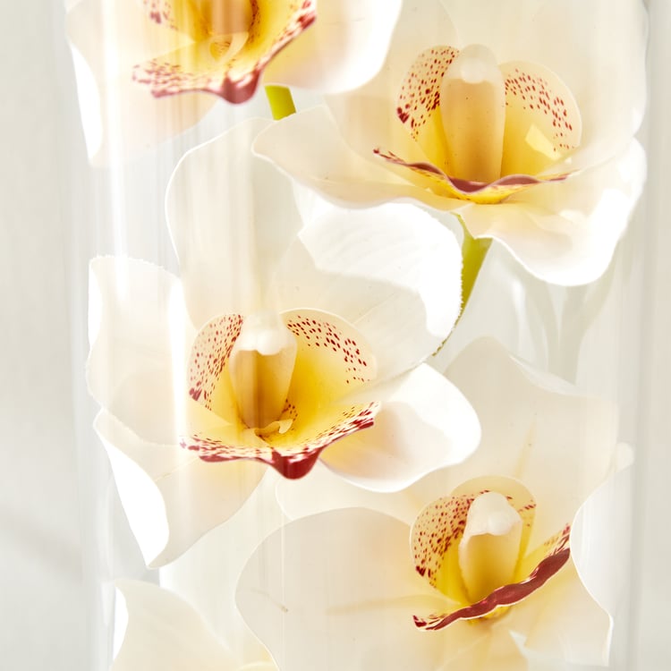 Gloria Prism Artificial Orchids in Glass Pot