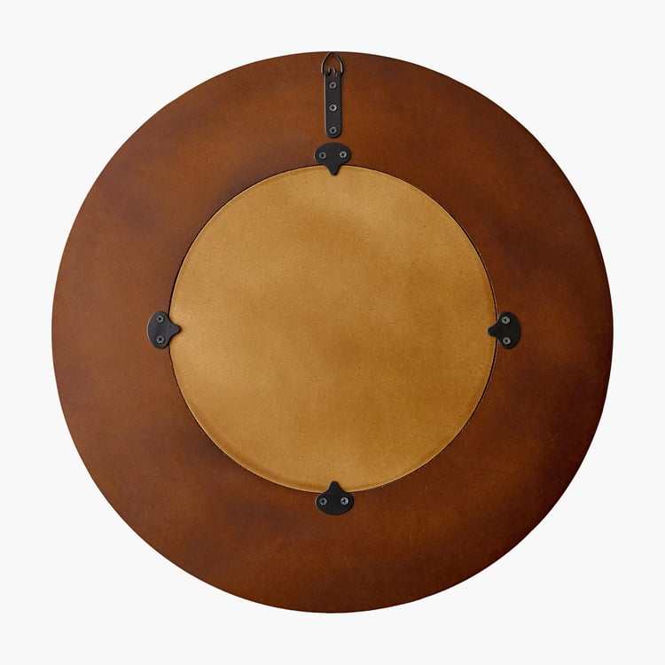 Panorama Aztec Wooden Round Wall Accent with Mirror