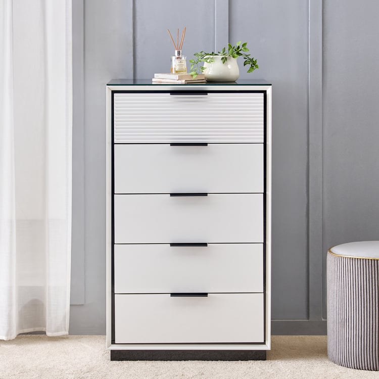 Sterling Chest of 5 Drawers - White
