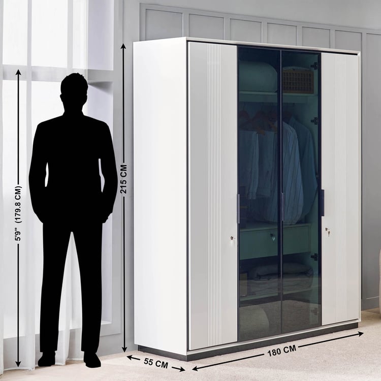Sterling 4-Door Wardrobe - White