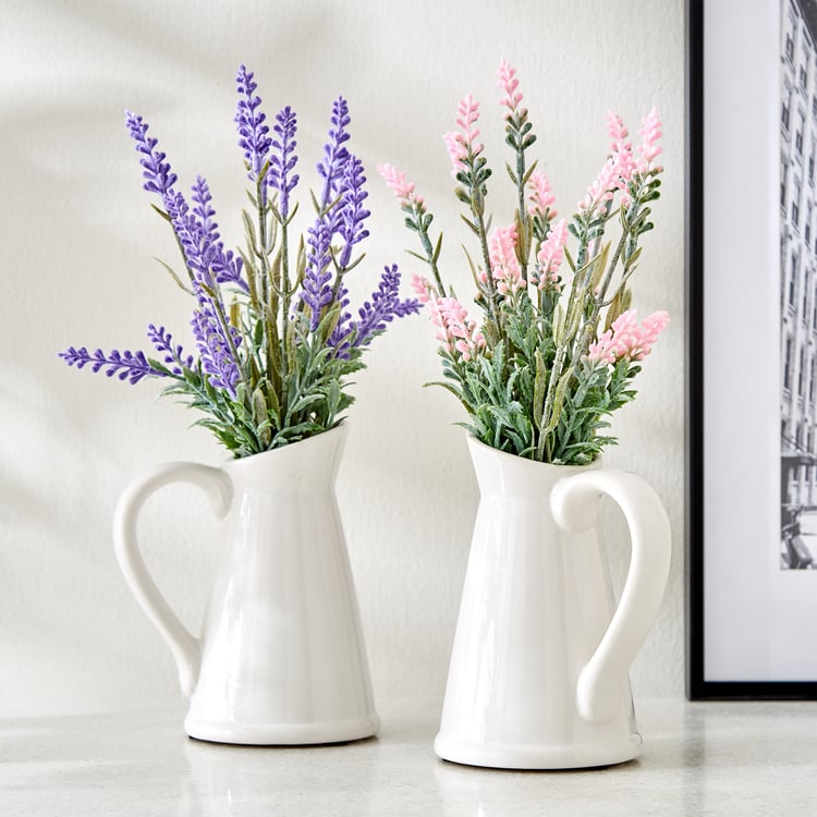 Gloria Glaze Artificial Flowers in Ceramic Jug