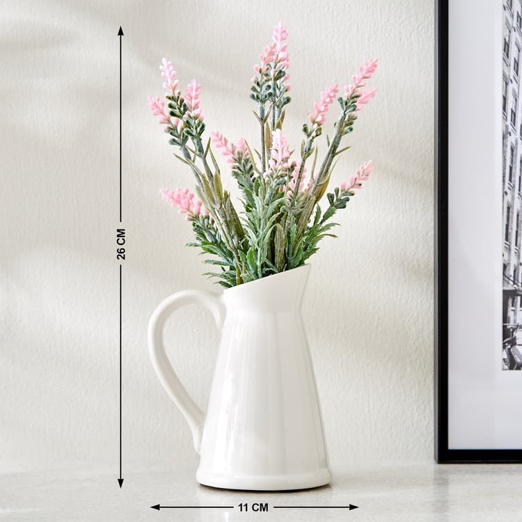 Gloria Glaze Artificial Flowers in Ceramic Jug