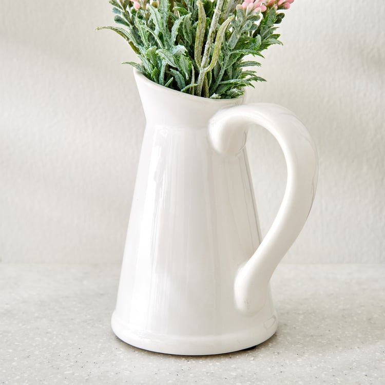 Gloria Glaze Artificial Flowers in Ceramic Jug