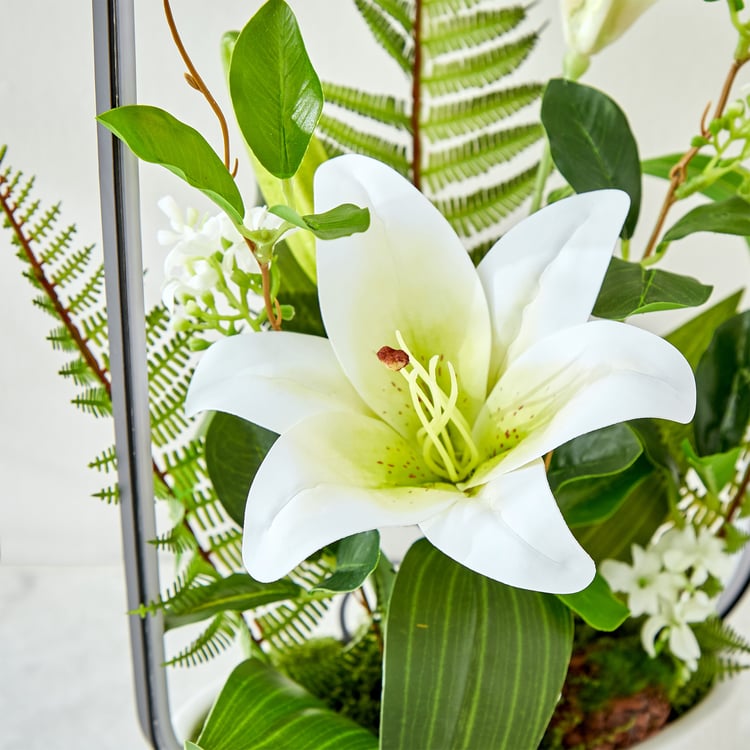 Gloria Spark Artificial Lily in Potted Plant with LED