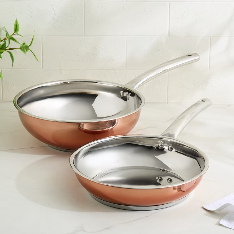 Lisbon Peony Stainless Steel Wok - 3.9L