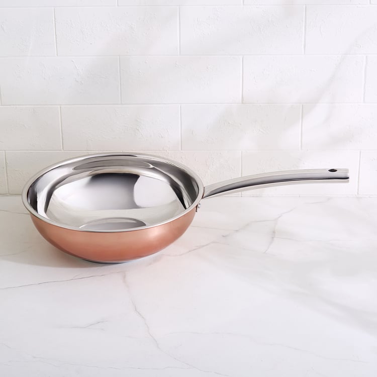 Lisbon Peony Stainless Steel Wok - 3.9L