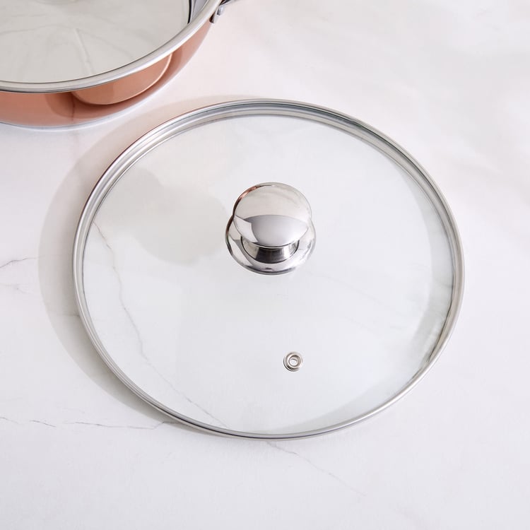 Lisbon Peony Stainless Steel Kadhai with Lid - 2.7L