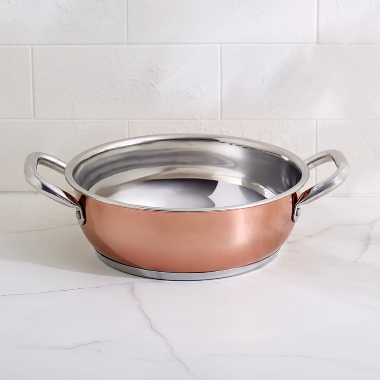 Lisbon Peony Stainless Steel Kadhai with Lid - 2.7L