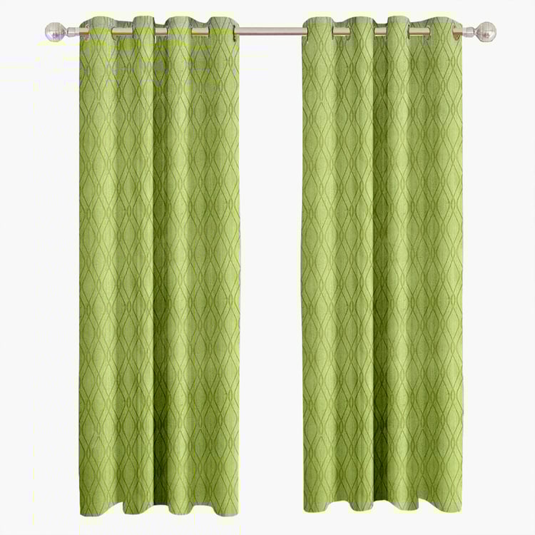 CORTINA Set of 2 Printed Light Filtering Door Curtains - 7ft