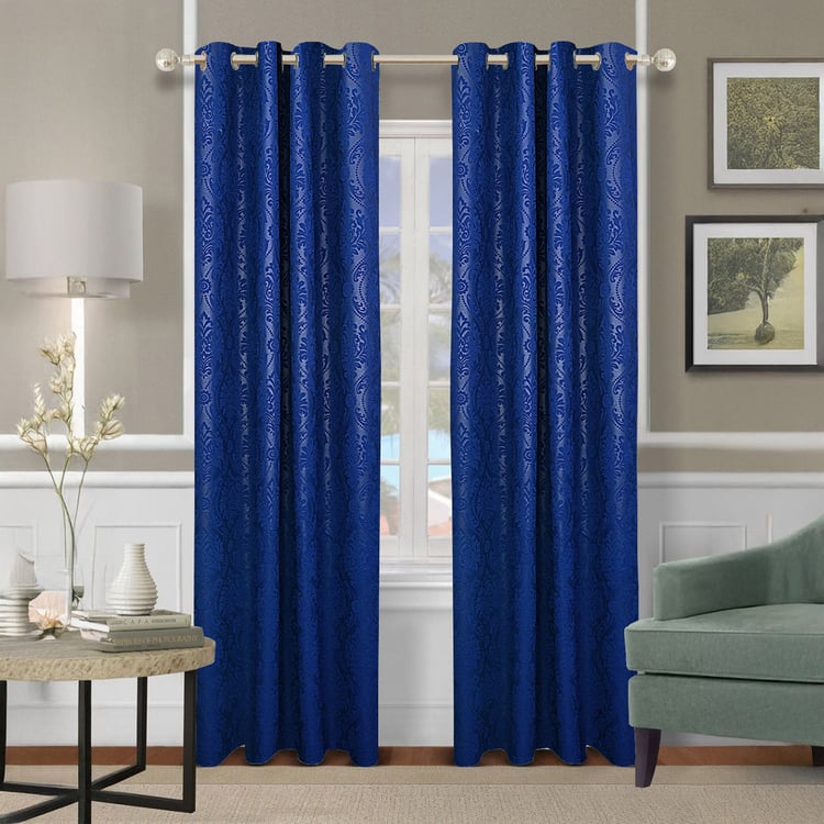 CORTINA Set of 2 Printed Light Filtering Door Curtains - 7ft