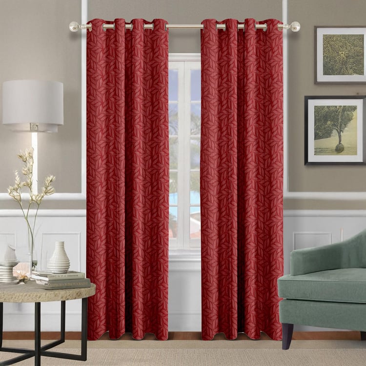 CORTINA Set of 2 Printed Light Filtering Door Curtains - 7ft