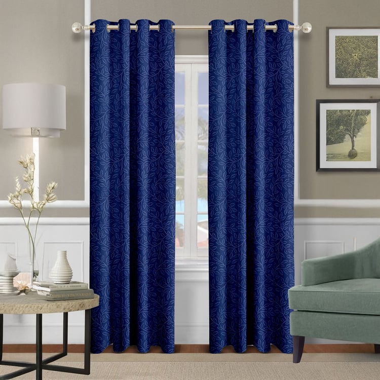 CORTINA Set of 2 Printed Light Filtering Door Curtains - 7ft