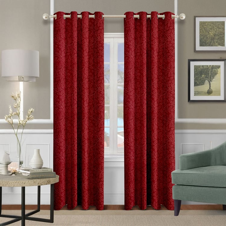 CORTINA Set of 2 Printed Light Filtering Door Curtains - 7ft