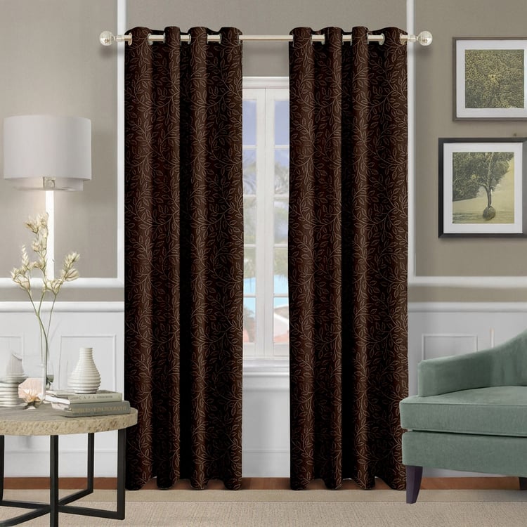 CORTINA Set of 2 Printed Light Filtering Door Curtains - 7ft