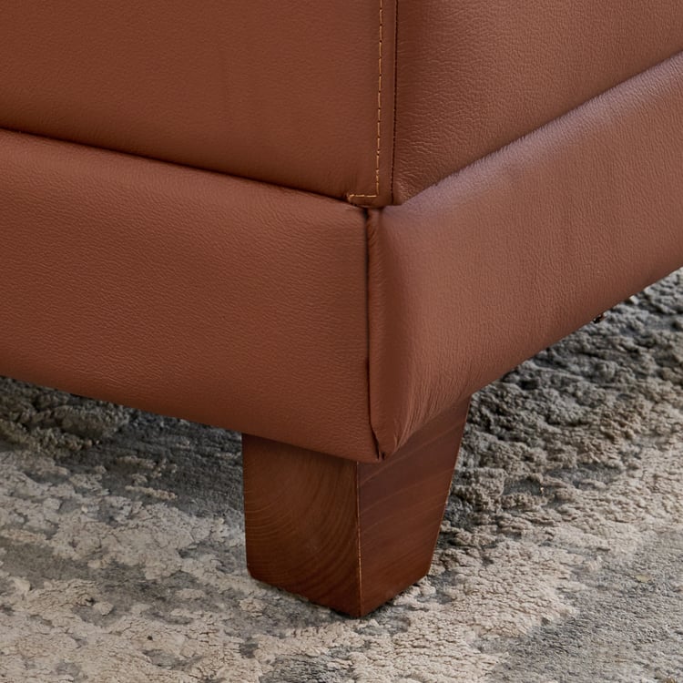 Walter Half Leather 3-Seater Corner Sofa with Left Chaise - Tan