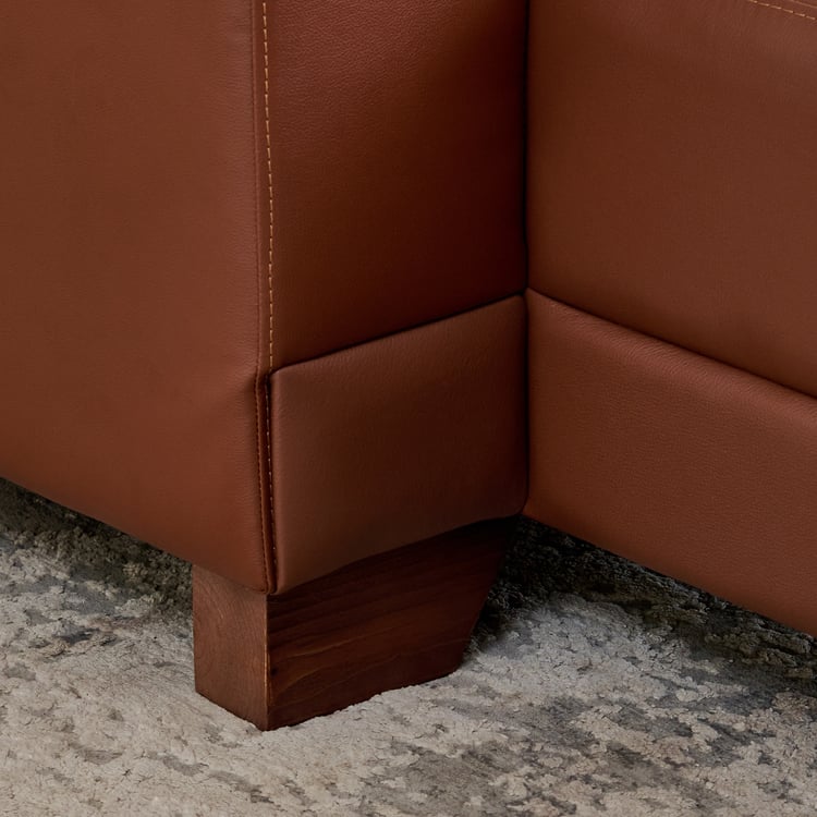 Walter Half Leather 3-Seater Corner Sofa with Left Chaise - Tan