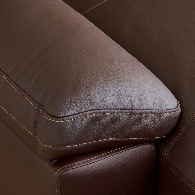 Winchester NXT Half Leather 3-Seater Corner Sofa with Left Chaise - Brown