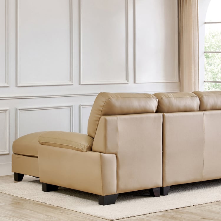 Winchester NXT Half Leather 3-Seater Corner Sofa with Right Chaise - Beige