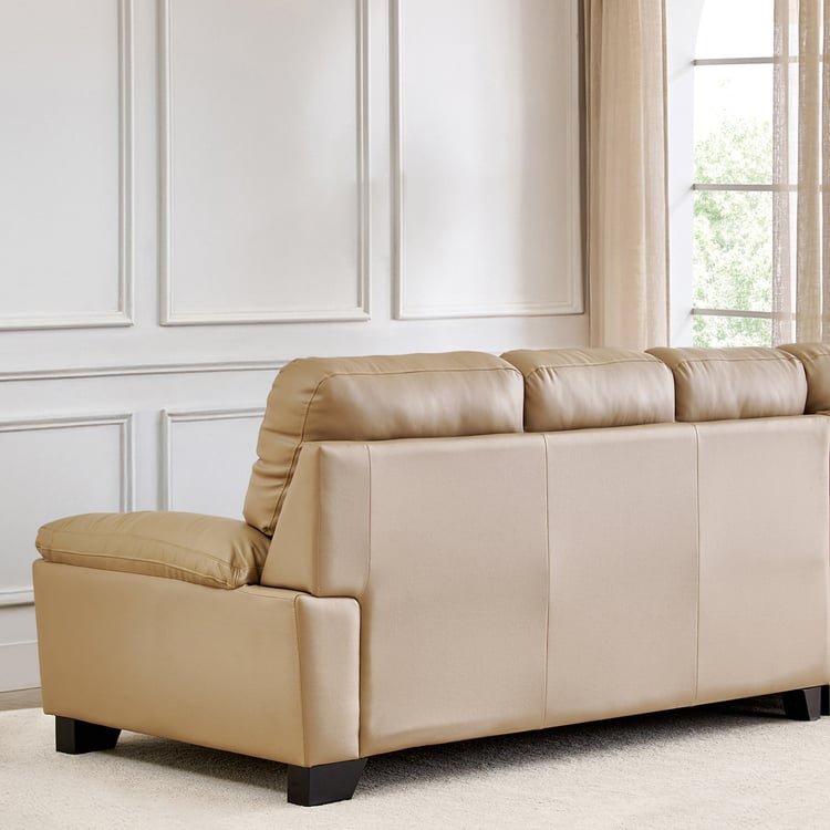 Winchester NXT Half Leather 3-Seater Corner Sofa with Left Chaise - Beige