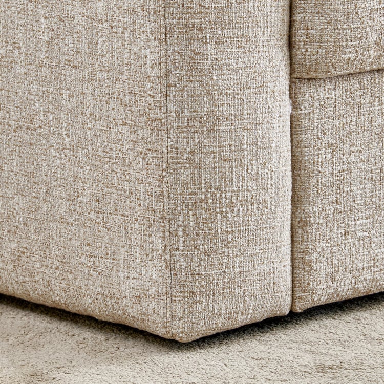 Clifton Fabric 3-Seater Sofa with Right Curve - Beige