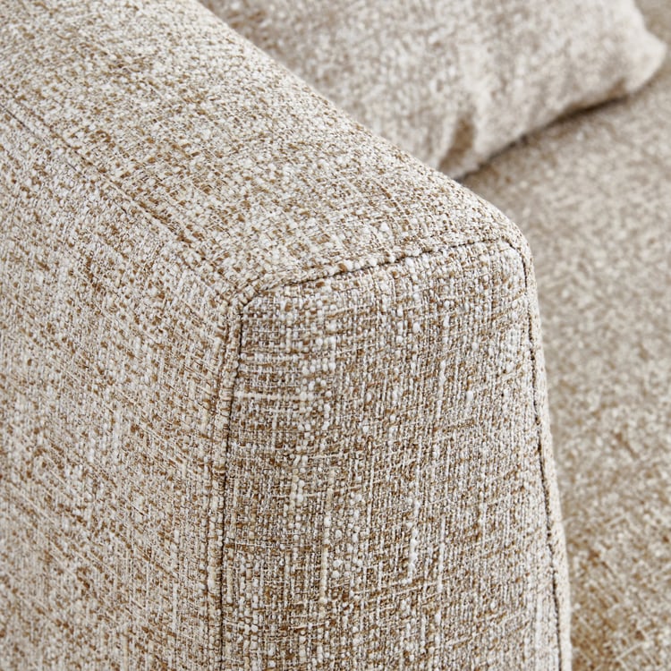 Clifton Fabric 3-Seater Sofa with Right Curve - Beige