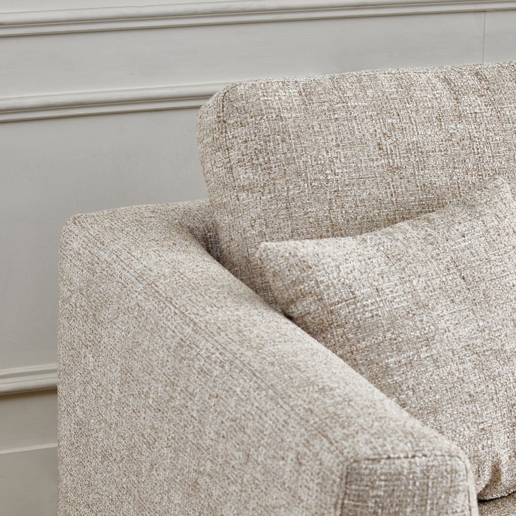 Clifton Fabric 3-Seater Sofa with Right Curve - Beige