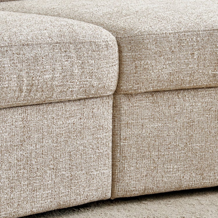 Clifton Fabric 3-Seater Sofa with Right Curve - Beige