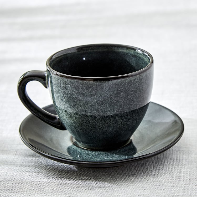 Cadenza Spruce Stoneware Printed Cup and Saucer - 190ml