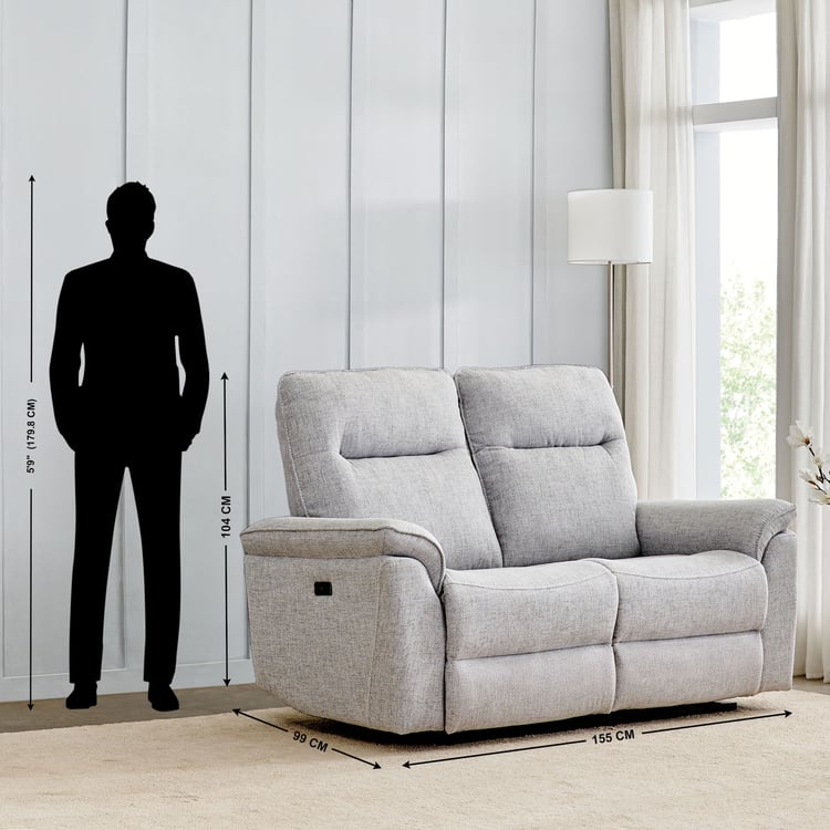 Artise Fabric 2-Seater Electric Recliner - Grey